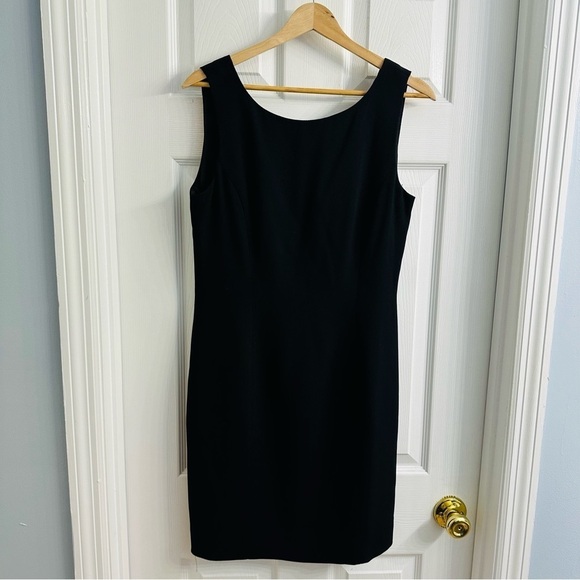 Vintage Dress Mini Little Black Sheath Bow Glam Dainty Coquette Size 10 Medium - Picture 2 of 4